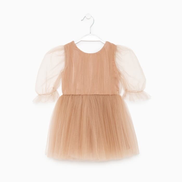 Платье нарядное для девочки KAFTAN, бежевое, рост 98-104 см