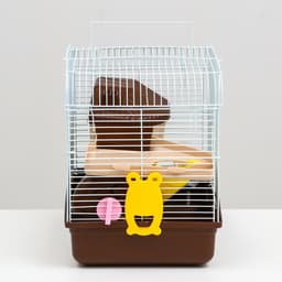 Клетка для грызунов «Пижон», 31×24×29 см, двухэтажная, с наполнением, пластик, металл, коричневая