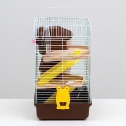 Клетка для грызунов «Пижон», 31×24×40 см двухэтажная. с наполнением, коричневая