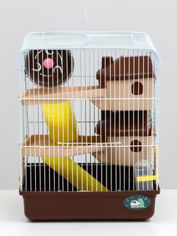 Клетка для грызунов «Пижон», 31×24×40 см двухэтажная. с наполнением, коричневая