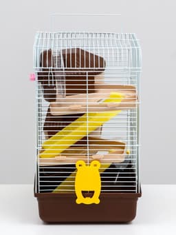 Клетка для грызунов «Пижон», 31×24×40 см двухэтажная. с наполнением, коричневая