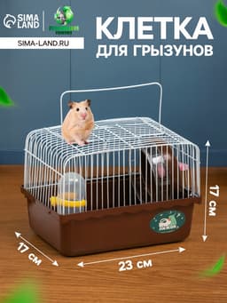 Клетка для грызунов «Пижон», 23×17×17 см, коричневая