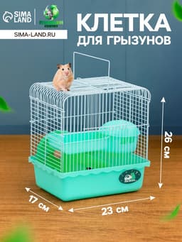 Клетка для грызунов «Пижон», 23×17×26 см, эмаль, зелёная