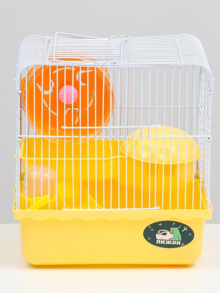 Клетка для грызунов «Пижон», 23×17×26 см, эмаль, жёлтая