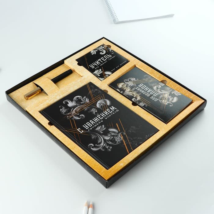 Подарочный набор, ежедневник А5, 80 л., планер, ручка, блок бумаг «Учитель»