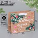 Пакет подарочный новогодний крафтовый «Всё будет», MS 23×18×10 см