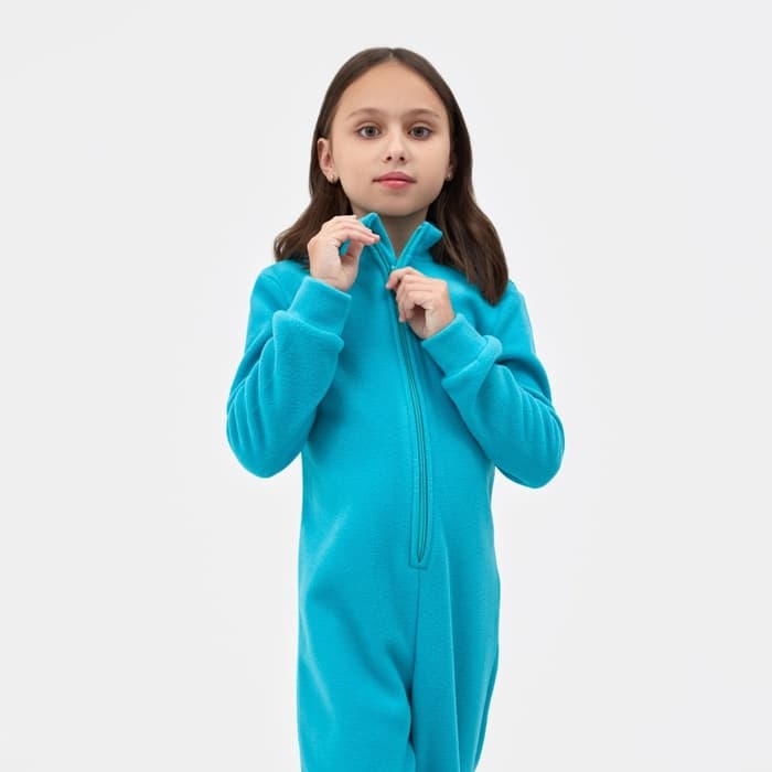 Комбинезон флисовый детский MINAKU, бирюзовый, размер 92-98 см