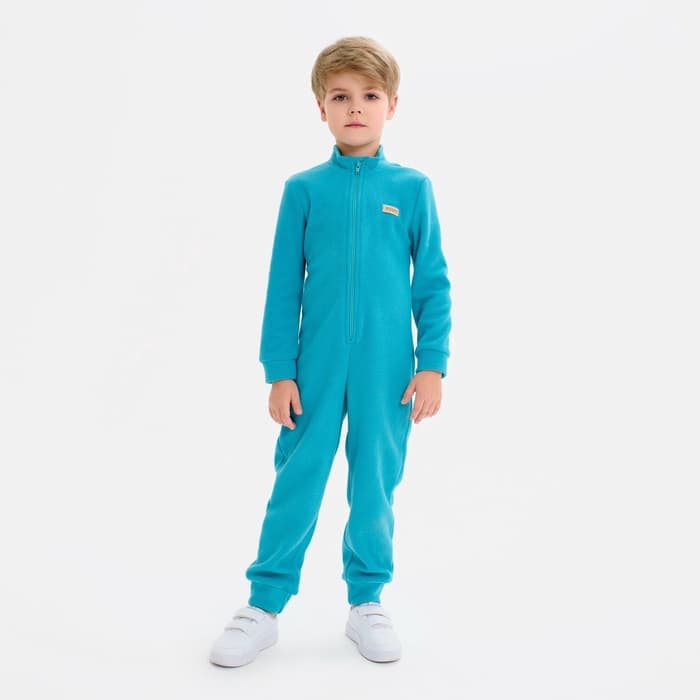 Комбинезон флисовый детский MINAKU, бирюзовый, размер 92-98 см