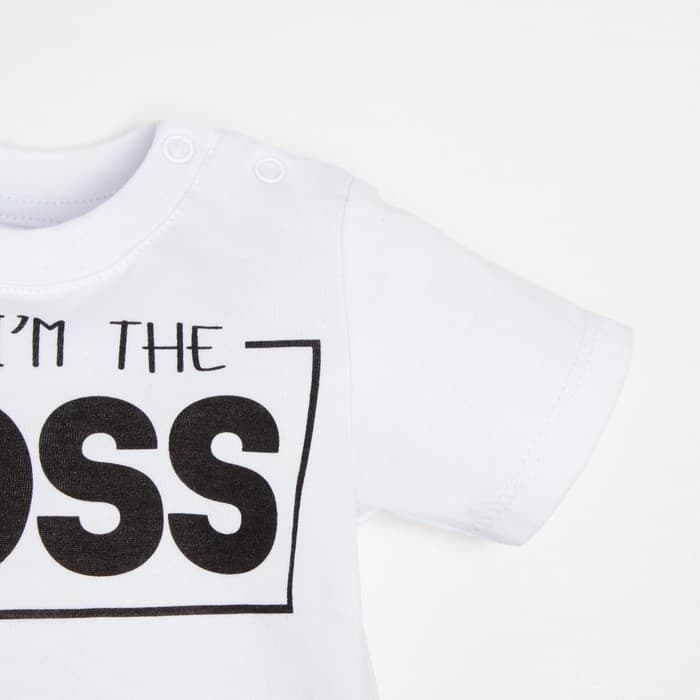 Футболка детская Крошка Я «Little Boss», рост 62-68 см, цвет белый