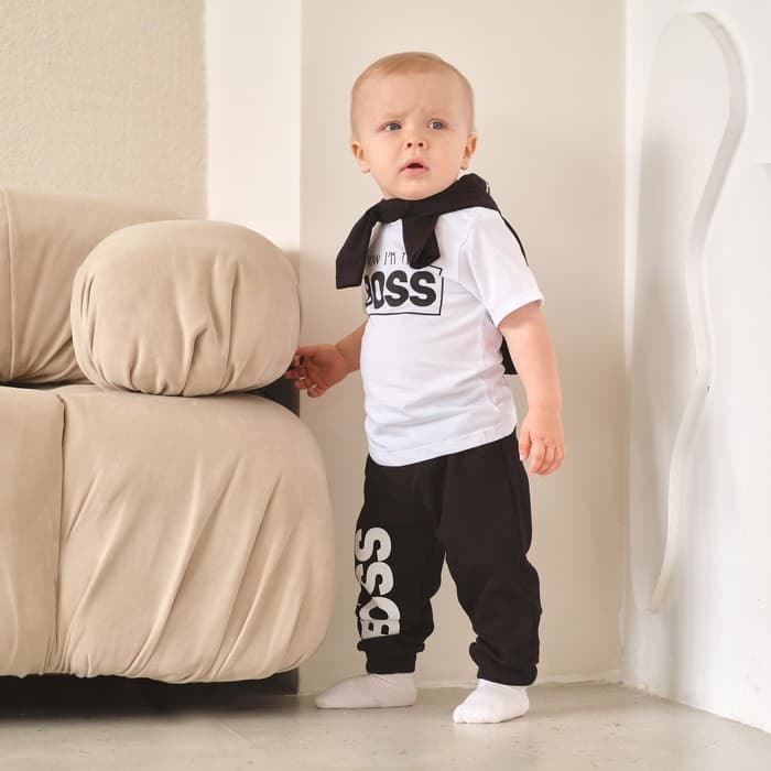 Футболка детская Крошка Я «Little Boss», рост 62-68 см, цвет белый