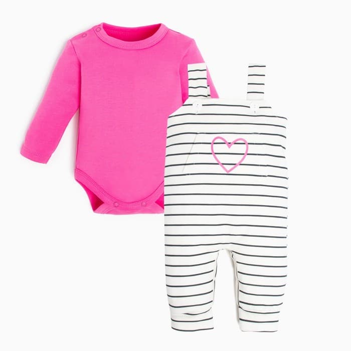 Комплект для девочки (боди, комбинезон) «Крошка Я» Love, рост 62-68 см