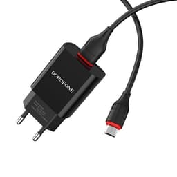 Сетевое зарядное устройство Borofone BA20A, 1 USB, 2.1 А, чёрное