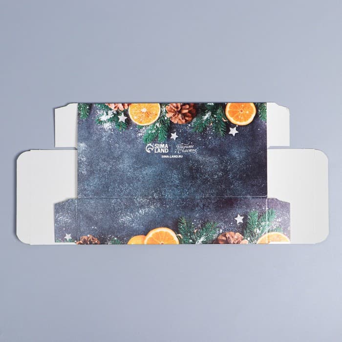 Коробка складная новогодняя «Мандарины», 20×10×5 см