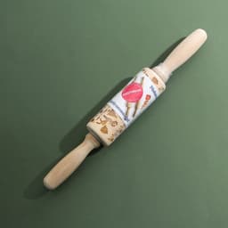 Скалка текстурная новогодняя Доляна, фигурная, 30×4 см, рабочая часть 11.5 см, вращающаяся