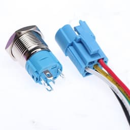 Выключатель TORSO, 12 В, 3 А, 5 pin, IP67, d=16 мм, провод 15 см, красный