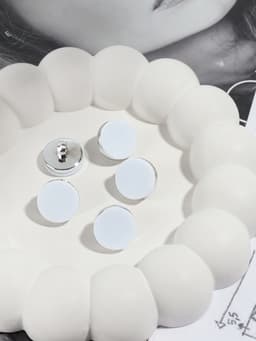 Пуговицы на ножке, пластиковые, d=15 мм, набор 10 шт., матовые, цвет белый, серебряный