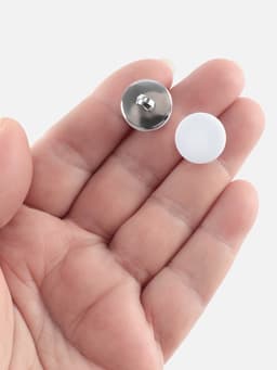Пуговицы на ножке, пластиковые, d=15 мм, набор 10 шт., матовые, цвет белый, серебряный