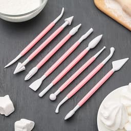 Стеки для работы с мастикой Доляна, набор 8 шт., пластик, МИКС