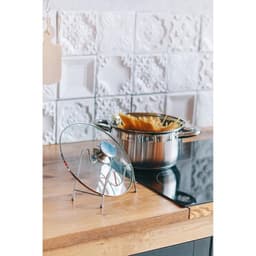 Подставка для крышек Доляна, 18×10×14 см, хром