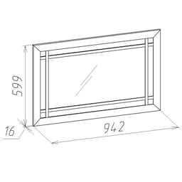 Зеркало интерьерное навесное Sherlock 7, 599×16×942 мм, цвет ясень анкор светлый