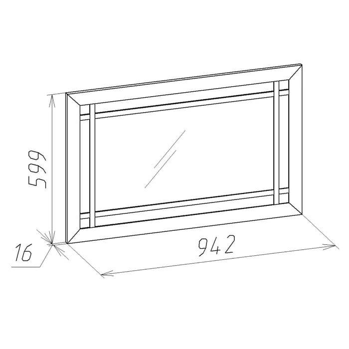 Зеркало навесное Sherlock 7, 599×16×942 мм, цвет орех шоколадный