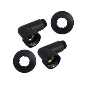 Соединение для полотенцесушителя Indigo, 1"х1/2", угловое, гайка/штуцер, черный муар, 2 шт.