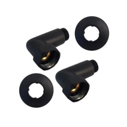 Соединение для полотенцесушителя Indigo, 1"х1/2", угловое, гайка/штуцер, черный муар, 2 шт.