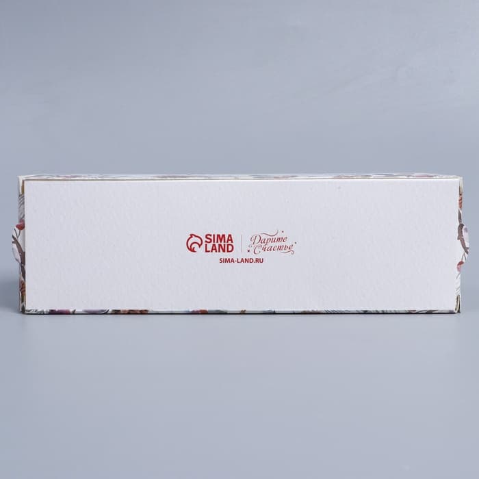 Коробка новогодняя для макарун «С Новым годом» 18×5.5×5.5 см