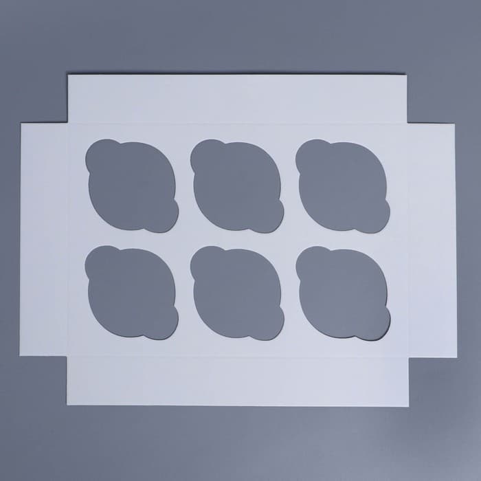 Коробка складная на 6 капкейков новогодняя с окном «С Новым годом», 25×17×10 см