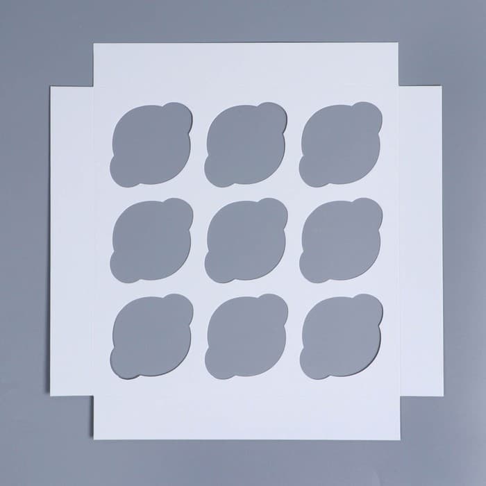 Коробка складная на 9 капкейков с окном «Счастливого Нового года», 25×25×10 см