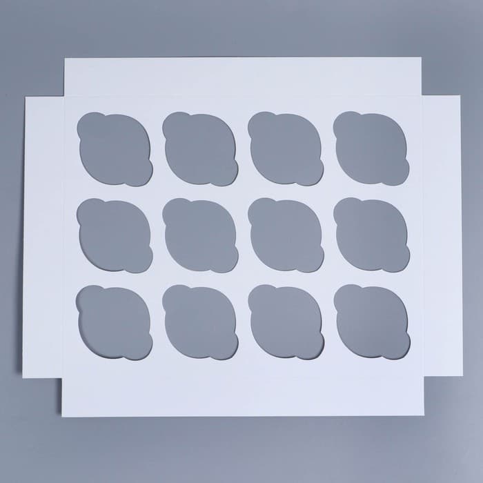 Коробка складная на 12 капкейков с окном «Новогодняя посылка», 32.5×25.5×10 см