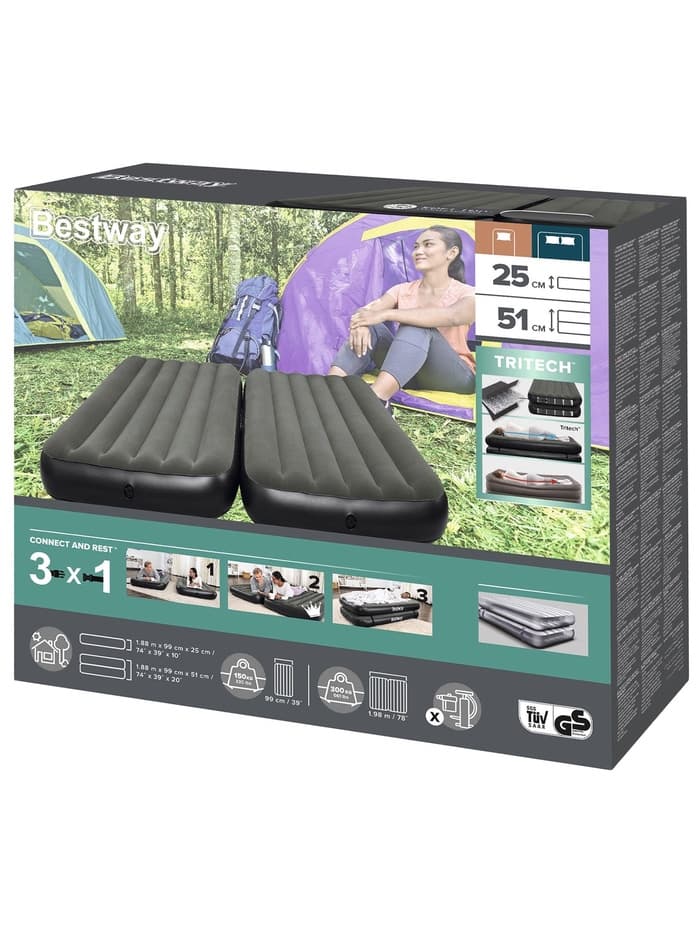 Матрас надувной Airbed Twin/King 3в1, 188×99×25 см, двуспальный, 67922 Bestway