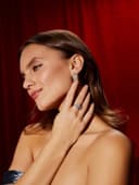 Кольцо с камнями «Овалы», безразмерное, белое в серебре