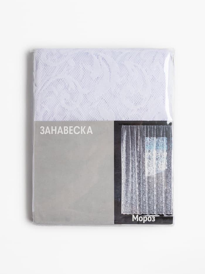 Тюль на кухню без шторной ленты «Узоры», 165×170 см, белая