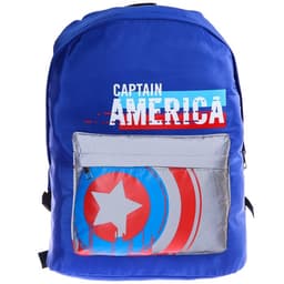 Рюкзак школьный на молнии со светоотражающим карманом, синий, 30 см×15 см×40 см «Мстители»