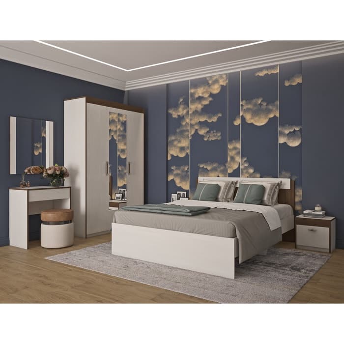 Тумба прикроватная «Ницца», 442×376×420 мм, цвет бодега светлый / ясень шимо тёмный