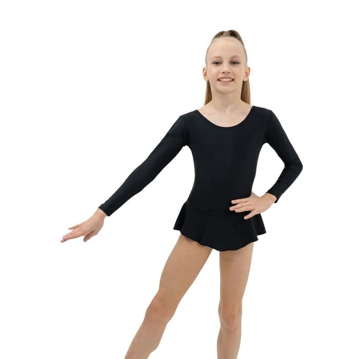 Купальник для гимнастики и танцев Grace Dance, размер 28, чёрный