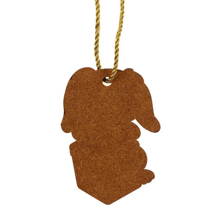 Ёлочная игрушка - подвеска деревянная Лесная мастерская Новый год! ‎Зайка с подарком»