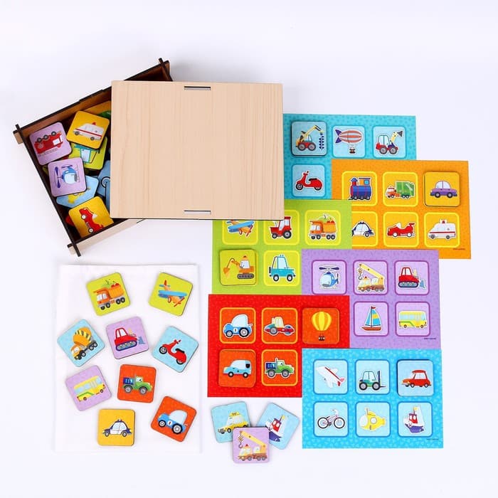 Лото детское Лесная мастерская «Транспорт», 36 деталей, 6 карточек