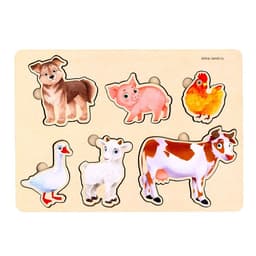 Рамка - вкладыш Лесная мастерская «Животные фермы», 6 вкладышей