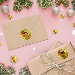 Наклейки новогодние с тиснением в рулоне Mary Christmas, для декора и подарков, 500 шт.,2.5×2.5 см