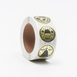 Наклейки новогодние с тиснением в рулоне Mary Christmas, для декора и подарков, 500 шт.,2.5×2.5 см