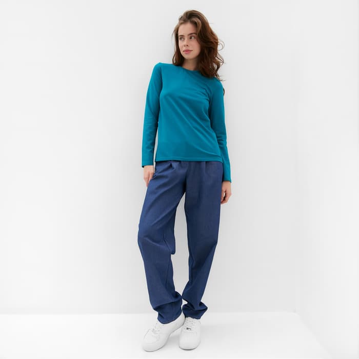 Лонгслив женский MINAKU: Basic line, цвет изумруд, размер 46