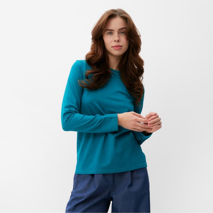 Лонгслив женский MINAKU: Basic line, цвет изумруд, размер 46