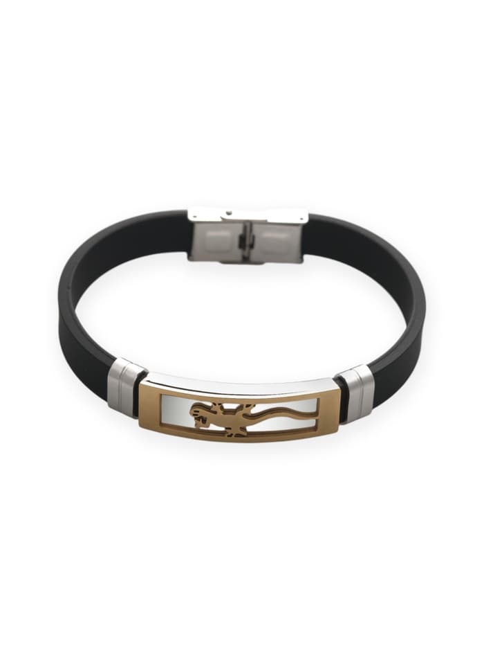 Браслет унисекс «Стиль. Саламандра», L=20.5 см, чёрный, серебро, золото