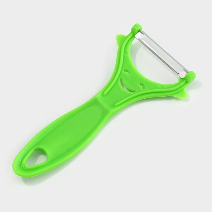 Овощечистка Доляна «Смайлик», 15 см, зелёная