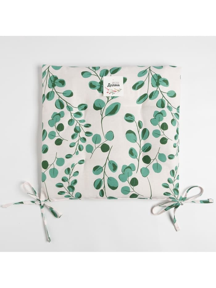 Подушка на стул «Доляна. Эвкалипт», 42×42 см, белая