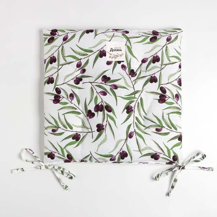 Подушка на стул «Доляна» Olives, 42×42 см, белая