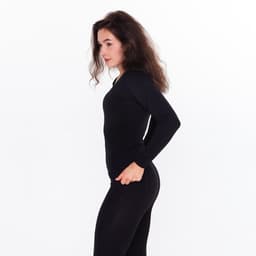 Термобельё женское (лонгслив, легинсы), чёрное, размер 42-44 (S)