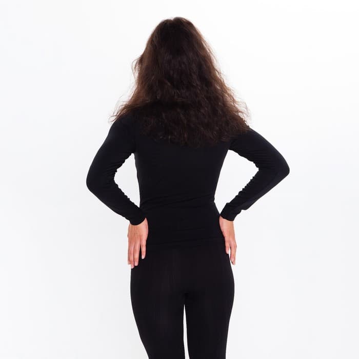 Термобельё женское (лонгслив, легинсы), чёрное, размер 42-44 (S)